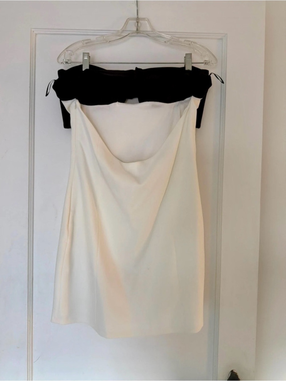 Zara Strapless Two-Tone Black and Cream Dress